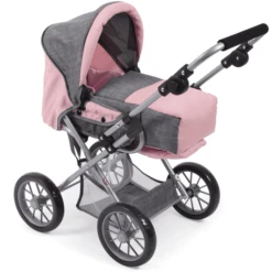 BAYER CHIC 2000 Combi Poppenwagen LENI Melange Grijs Roze
