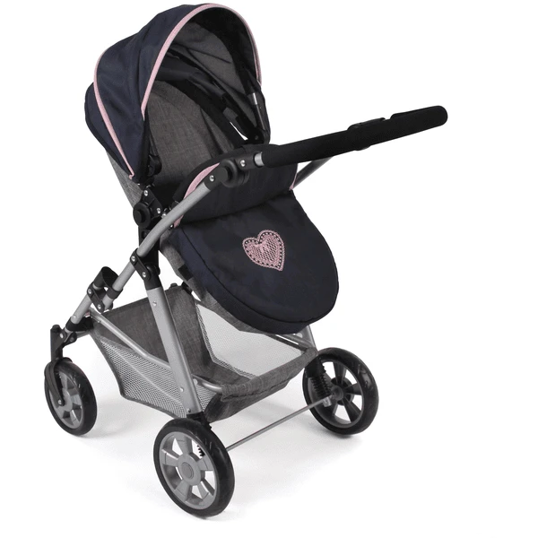 BAYER CHIC 2000 Kombi Poppenwagen NELE Gemêleerd Marine Grijs - Image 4