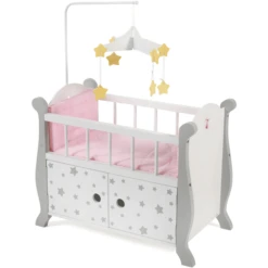 BAYER CHIC 2000 Poppenbed Met Mobiel Stars Grijs