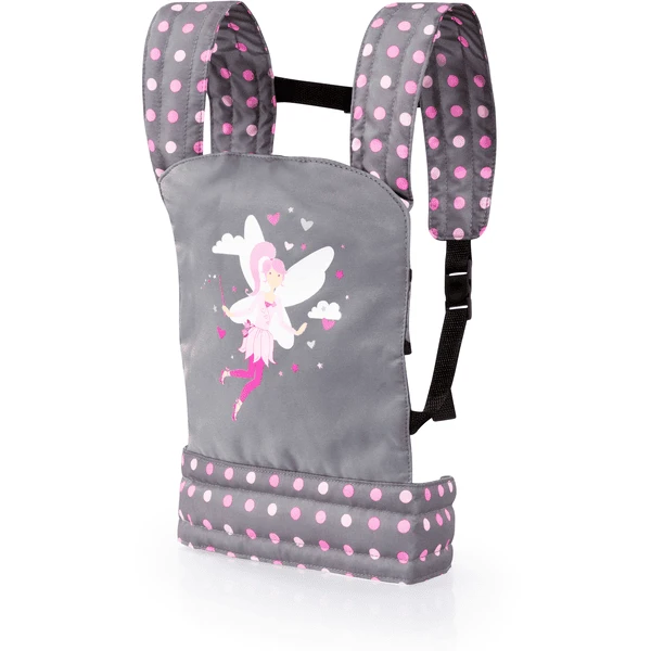 Bayer Design Poppen Draagriem, Grijs/roze, Met Stippen En Sprookje