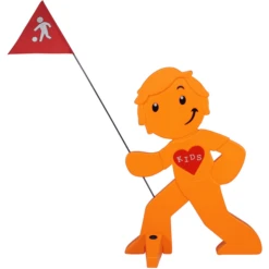 BEACHTREKKER Straat Buddy Waarschuwingscijfer Voor Meer Kinderveiligheid - Orange