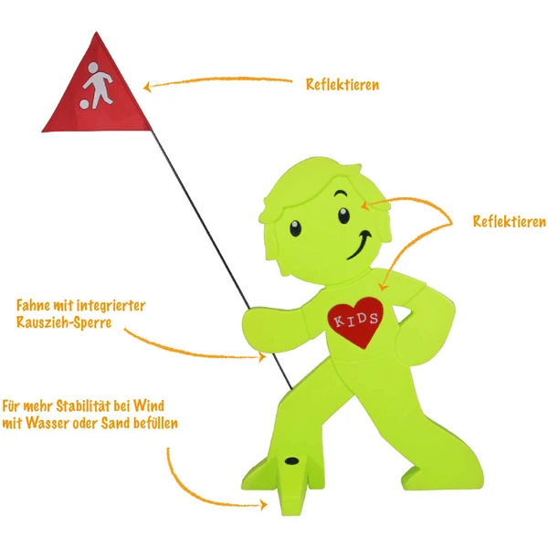 BEACHTREKKER Straat Buddy Waarschuwingsfiguur Voor Meer Veiligheid Voor Kinderen - Groen - Image 5