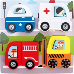 Bino 3D Puzzel Hout, Reddingsvoertuigen