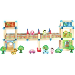 Bino Houten Bouwstenen Groot Kasteel, 268 St. -Randwinkel Voor Kinderen bino houten bouwstenen groot kasteel 268 st a313706 2