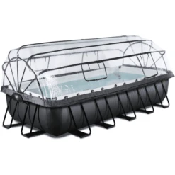 EXIT TOYS EXIT Black Leather Zwembad 540x250x100cm Met Sand Filterpomp, Afdekking En Warmtepomp - Zwart