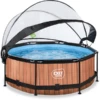 EXIT TOYS EXIT Frame Pool ø244x76cm (12v Cartridge Filterpomp) - Houten Look & Zonneda -Randwinkel Voor Kinderen exit frame pool o244x76cm 12v cartridge filterpomp houten look amp zonneda a305796