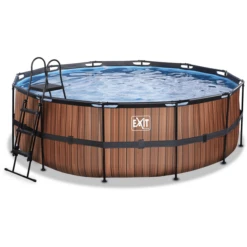 EXIT TOYS EXIT Frame Pool ø427x122cm (12v Patroonfilterpomp) - Houtlook