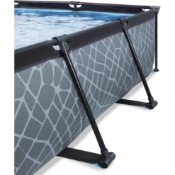 EXIT TOYS EXIT Frame Zwembad 220x150x60cm (12v-kartonfilterpomp) - Grijs