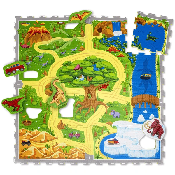 Hakuna Matte Puzzelmat - Dinosaurus Safari (120 X 120 Cm)