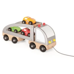 Janod® Auto-Transporter Met Lading, Trekfiguur