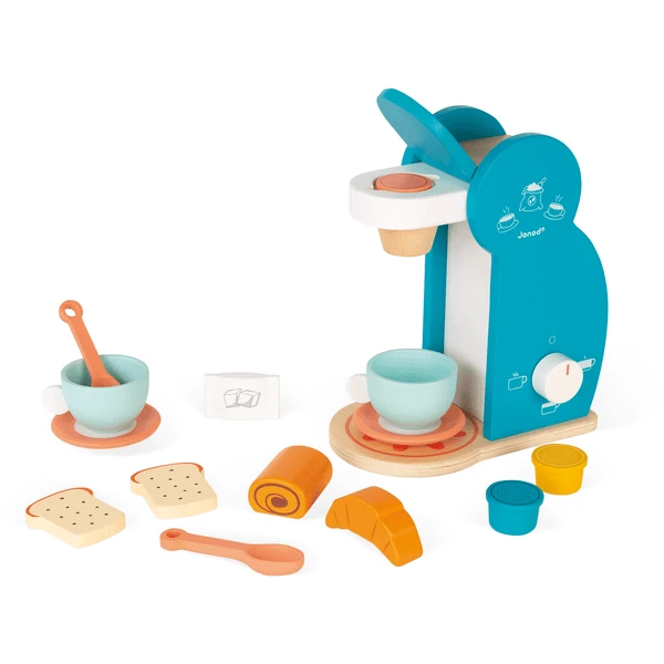 Janod ® Espressomachine Met Toebehoren, 14 Onderdelen - Afbeelding 2