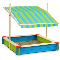 John® Zandbak Gekleurd Met Dak Groen/blauw