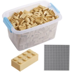 Katara Bouwstenen - 520 Stuks Met Doos En Bodemplaat, Beige