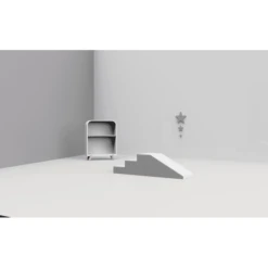 KIDKII Trap En Glijbaan Kunstleer Wit Lichtgrijs -Randwinkel Voor Kinderen kidkii trap en glijbaan kunstleer wit lichtgrijs a375357 3
