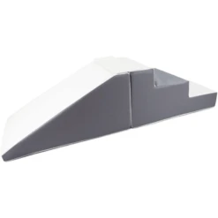 KIDKII Trap En Glijbaan Kunstleer Wit Lichtgrijs -Randwinkel Voor Kinderen kidkii trap en glijbaan kunstleer wit lichtgrijs a375357 4