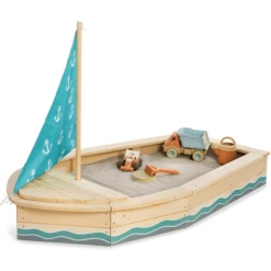 MUDDY BUDDY Zandbak "Anchor Lover" Naturel- Petrol Blauw