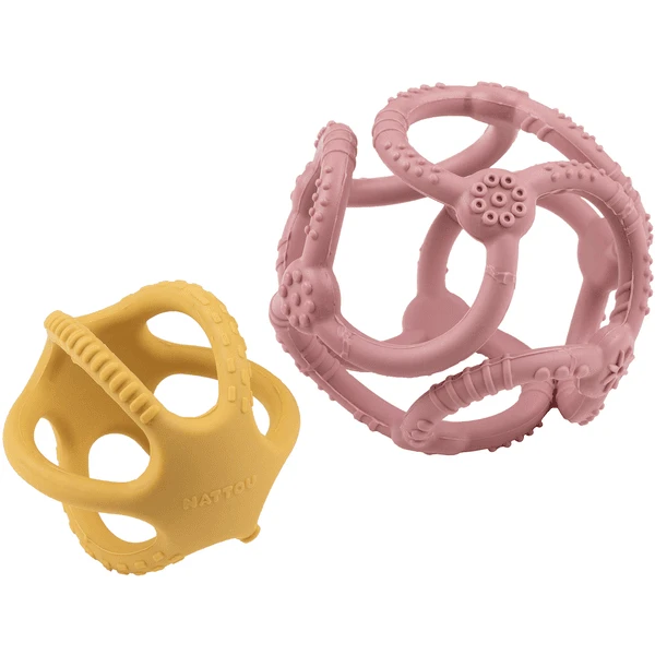 Nattou Set Ballen Oudroze + Curry - Afbeelding 3