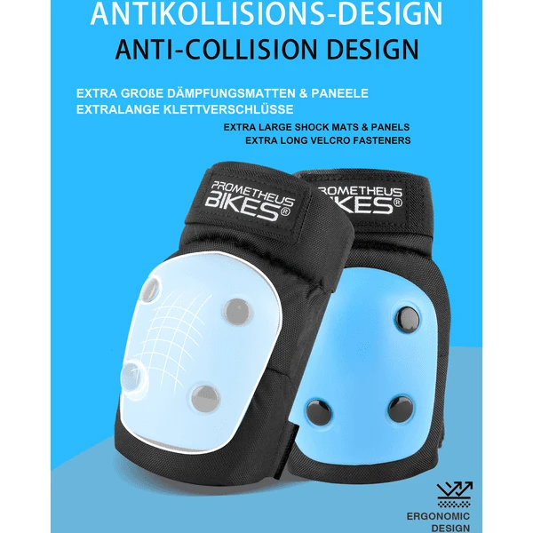 PROMETHEUS BICYCLES ® Beschermers Pads Set 6 In 1 Blauw - Image 3