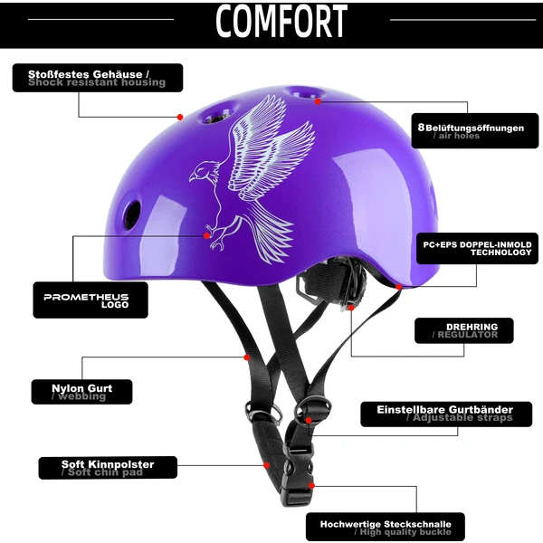 PROMETHEUS BICYCLES ® Fietshelm Maat XS 48-52 Cm Paars - Image 3