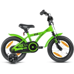 PROMETHEUS BICYCLES® Hawk Fiets 14'', Groen-zwart -Randwinkel Voor Kinderen prometheus bicycles hawk fiets 14 groen zwart a206506 3
