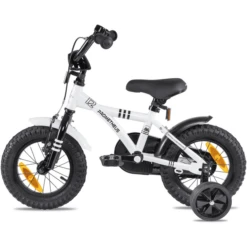PROMETHEUS BICYCLES ® Kinderfiets 12" In Wit & Zwart Vanaf 3 Jaar Met Zijwieltjes -Randwinkel Voor Kinderen prometheus bicycles kinderfiets 12 in wit amp zwart vanaf 3 jaar met zijwieltjes a311937 2