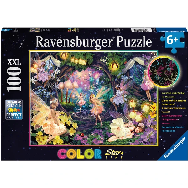 Ravensburger Color Star Line Puzzle - Gloeiende Bosfeeën