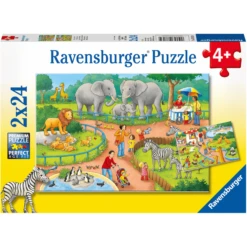 Ravensburger Puzzle 2x24 - A Day At The Zoo