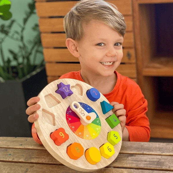 Schmetterline Kronolino - Houten Klok Met Regenboogkleuren - Image 3