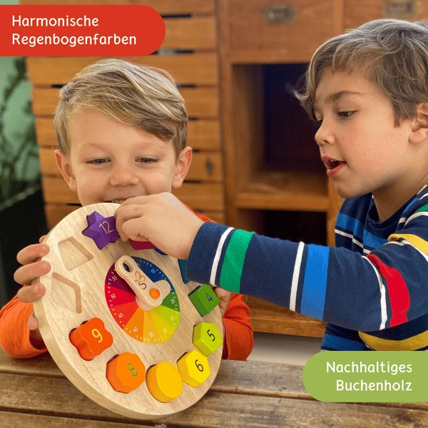Schmetterline Kronolino - Houten Klok Met Regenboogkleuren - Image 4