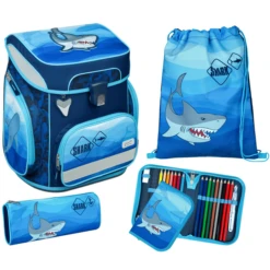Scooli EasyFit Schooltassenset Haai Alarm, 5-delig.