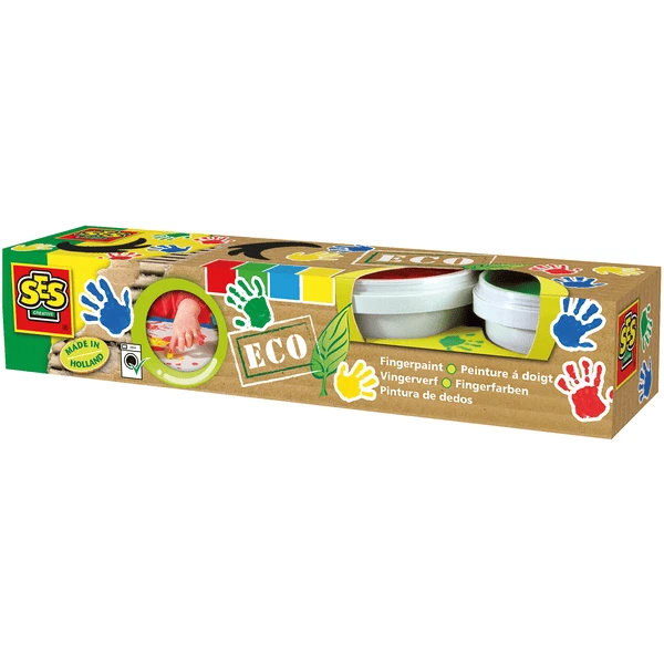 SES Creative ECO Vingerverf, 4 Kleuren