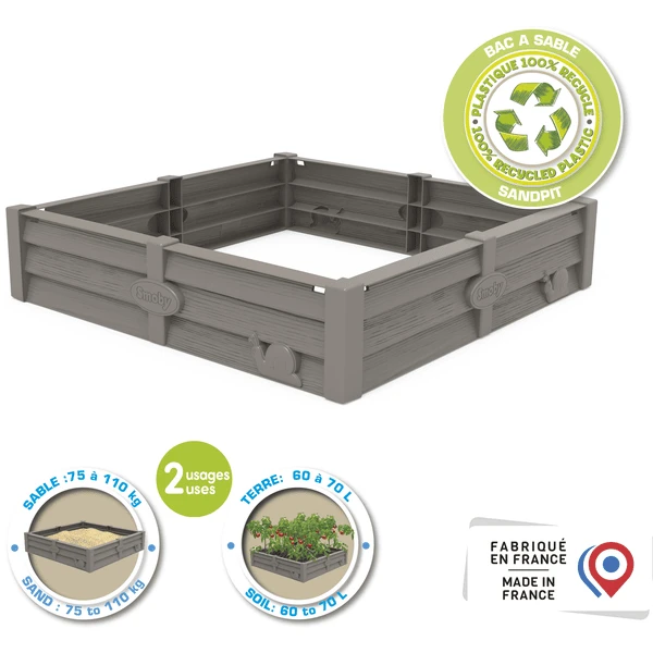 Smoby 2-in-1 Square Garden Zandbak En Plantenbed - Afbeelding 4