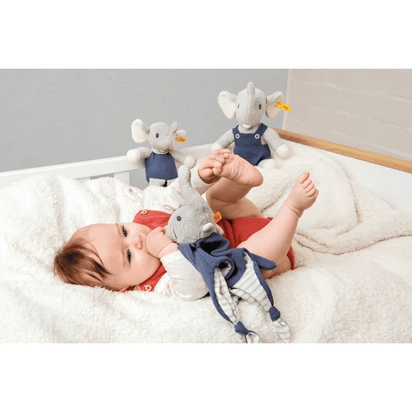 Steiff Eliot Olifant Muziekdoosje, Lichtgrijs/blauw - Image 4