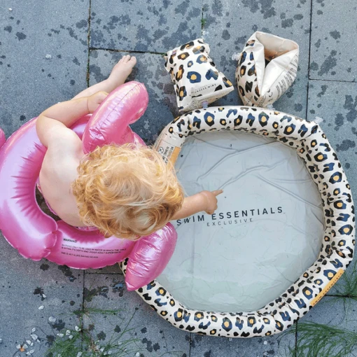 SWIM ESSENTIALS Swim Essential S Print Ed Baby Pool Beige Luipaard 60 Cm 2 Ringen - Afbeelding 3