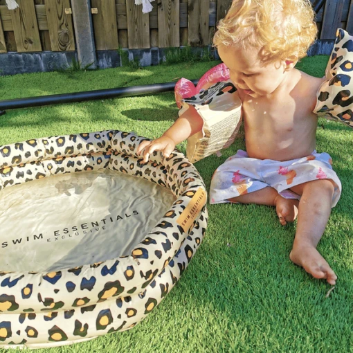 SWIM ESSENTIALS Swim Essential S Print Ed Baby Pool Beige Luipaard 60 Cm 2 Ringen - Afbeelding 5