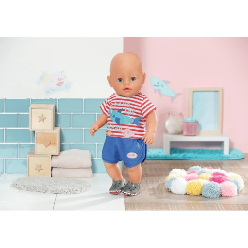 Zapf Creation BABY Born® Bath Pyjama & Klompjes Blauw 43cm - Afbeelding 2